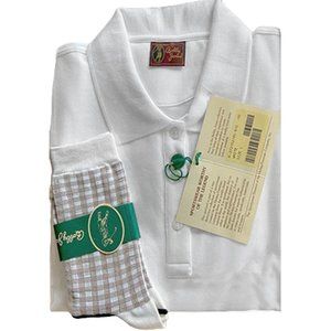 NEW Bobby Jones Collection Womens Sleeveless Golf Shirt & Socks! L  White  ITALY